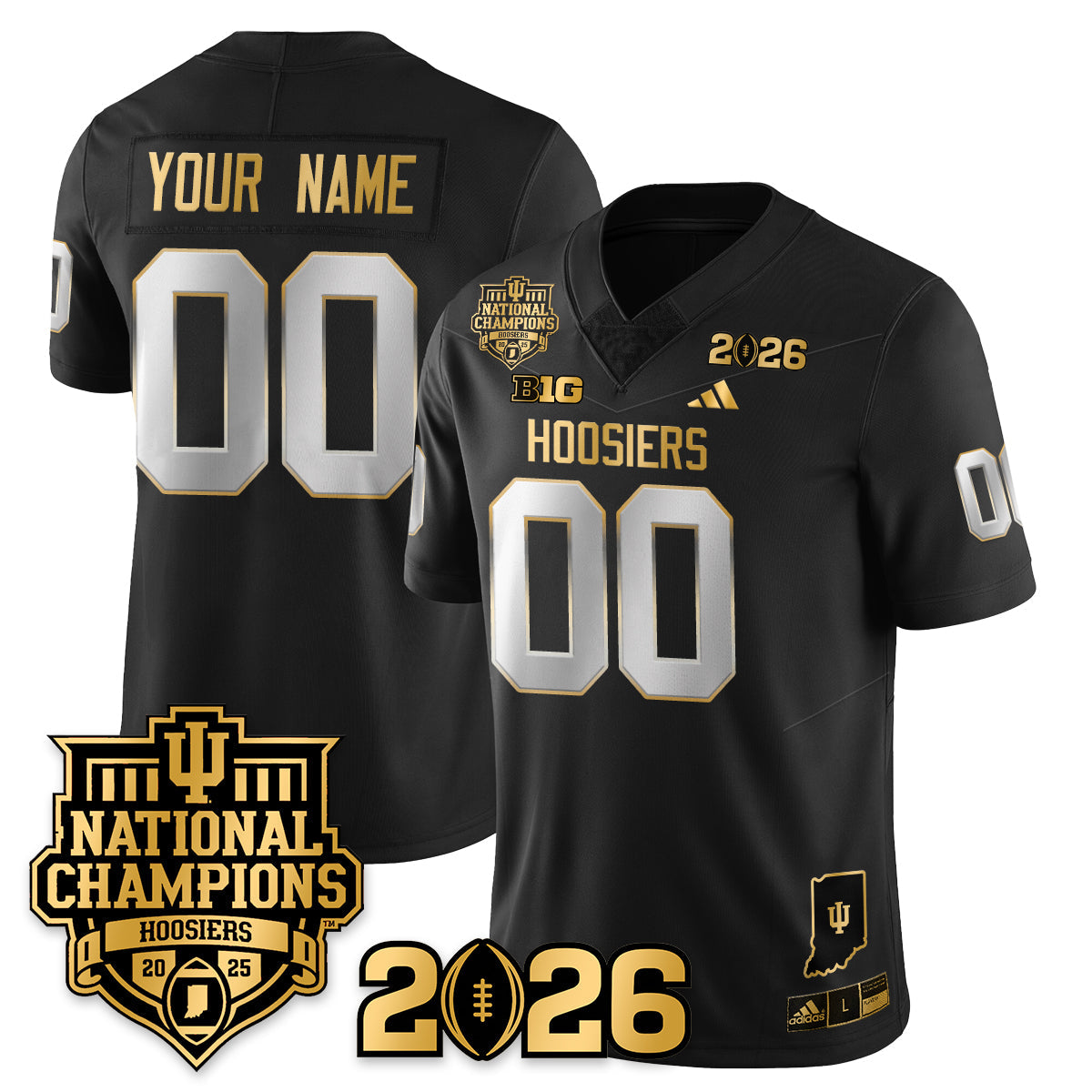 Indiana H Vapor Limited Football Gold Jersey - 2025 National Champions - All Stitched