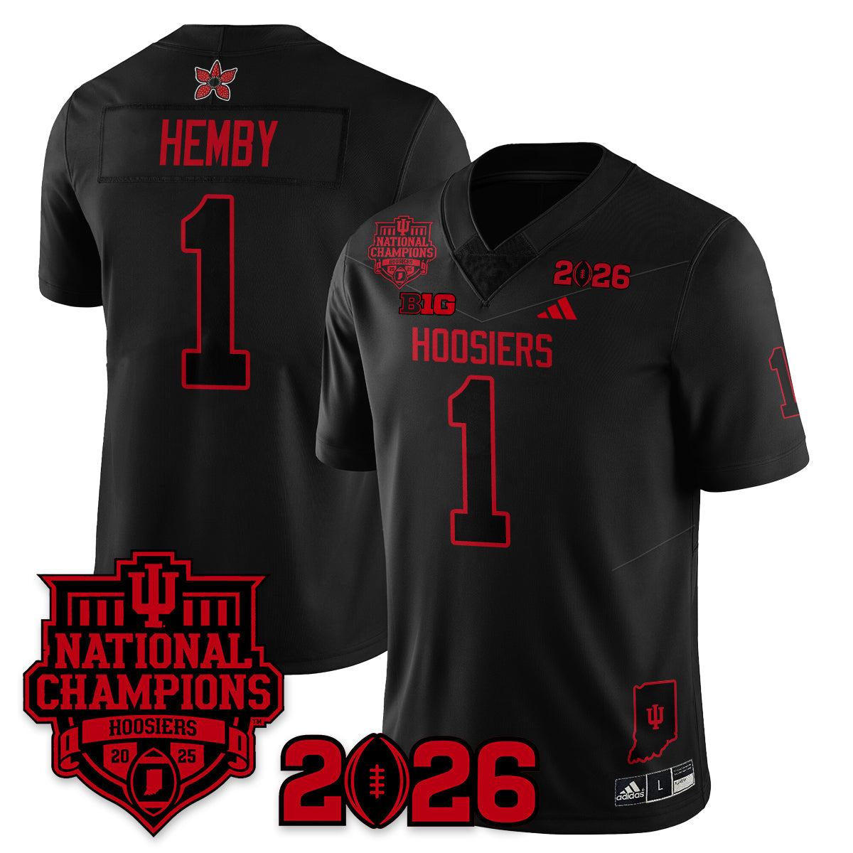 Indiana H Stranger Things Vapor Limited Football Jersey - 2025 National Champions - All Stitched