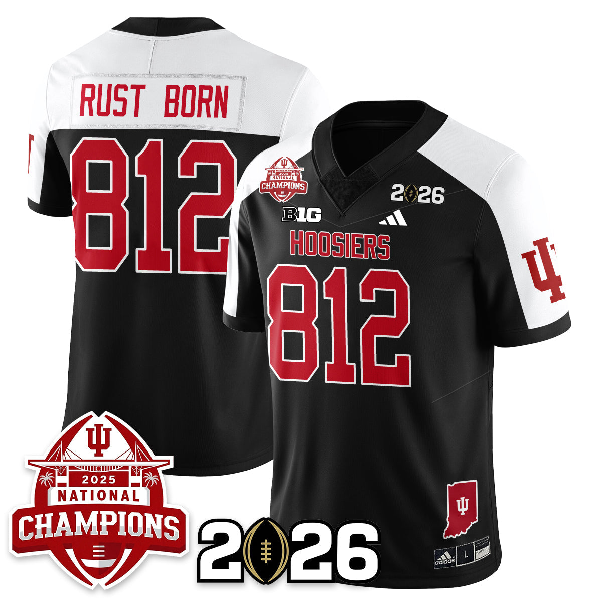 Indiana H Vapor Limited Football Jersey V2 - 2025 National Champions - All Stitched