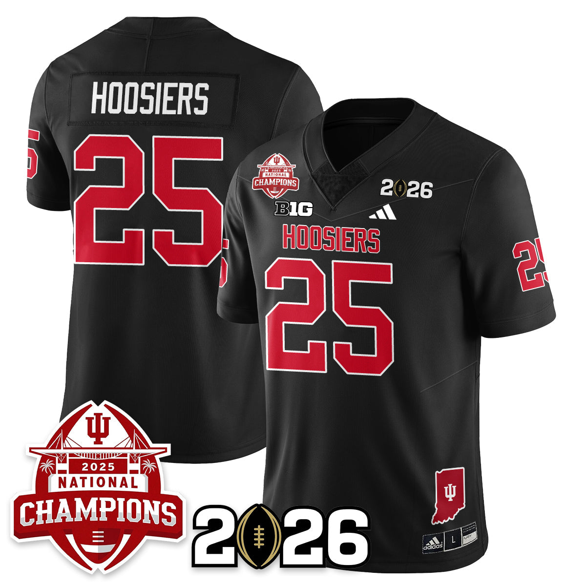 Indiana H Vapor Limited Football Jersey V2 - 2025 National Champions - All Stitched