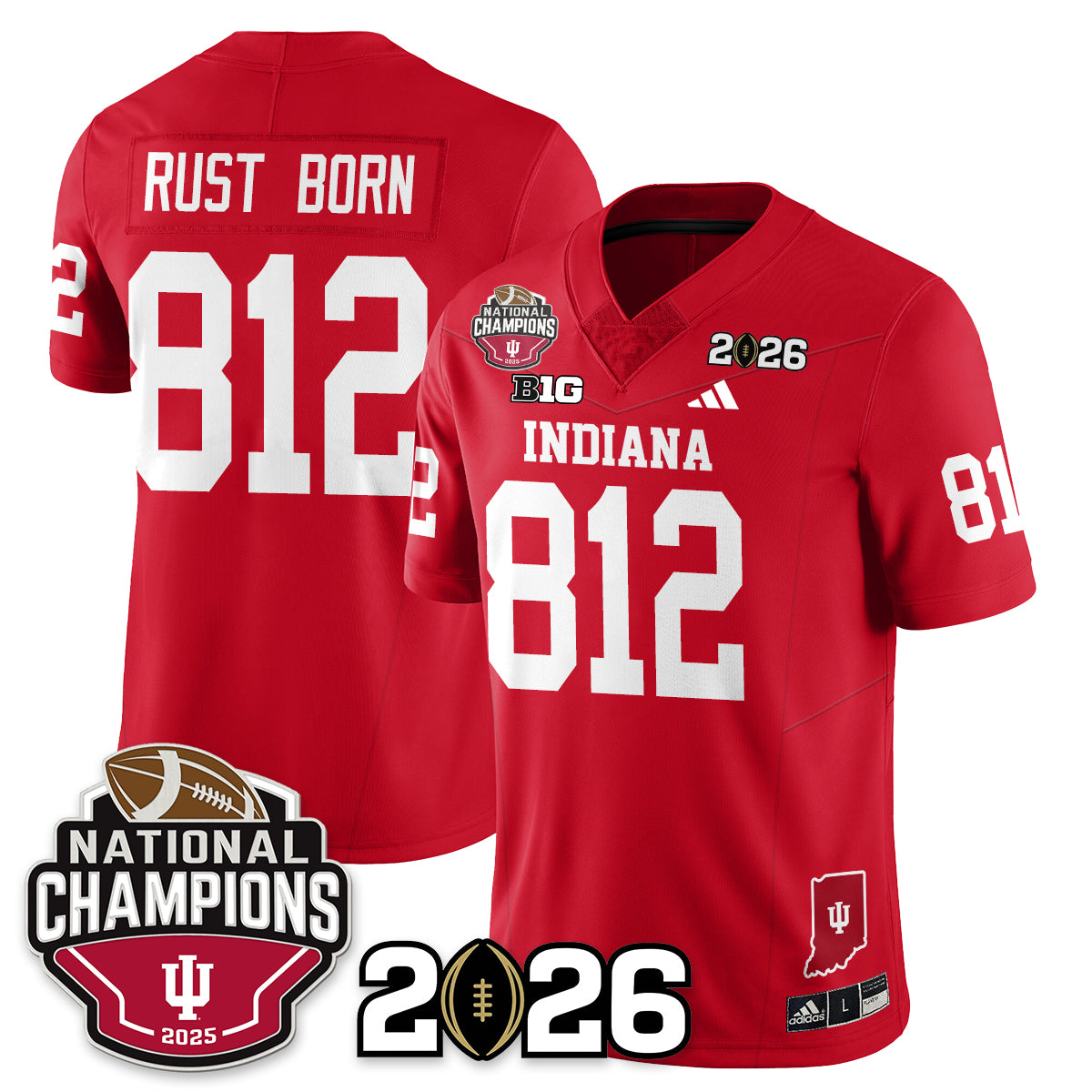 Indiana H Vapor Limited Football Jersey V3 - 2025 National Champions - All Stitched
