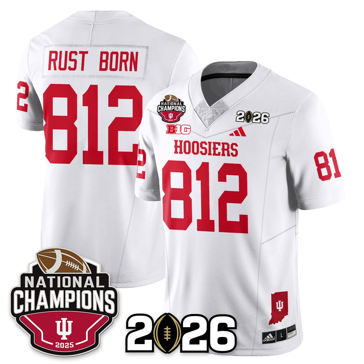 Indiana H Vapor Limited Football Jersey V3 - 2025 National Champions - All Stitched