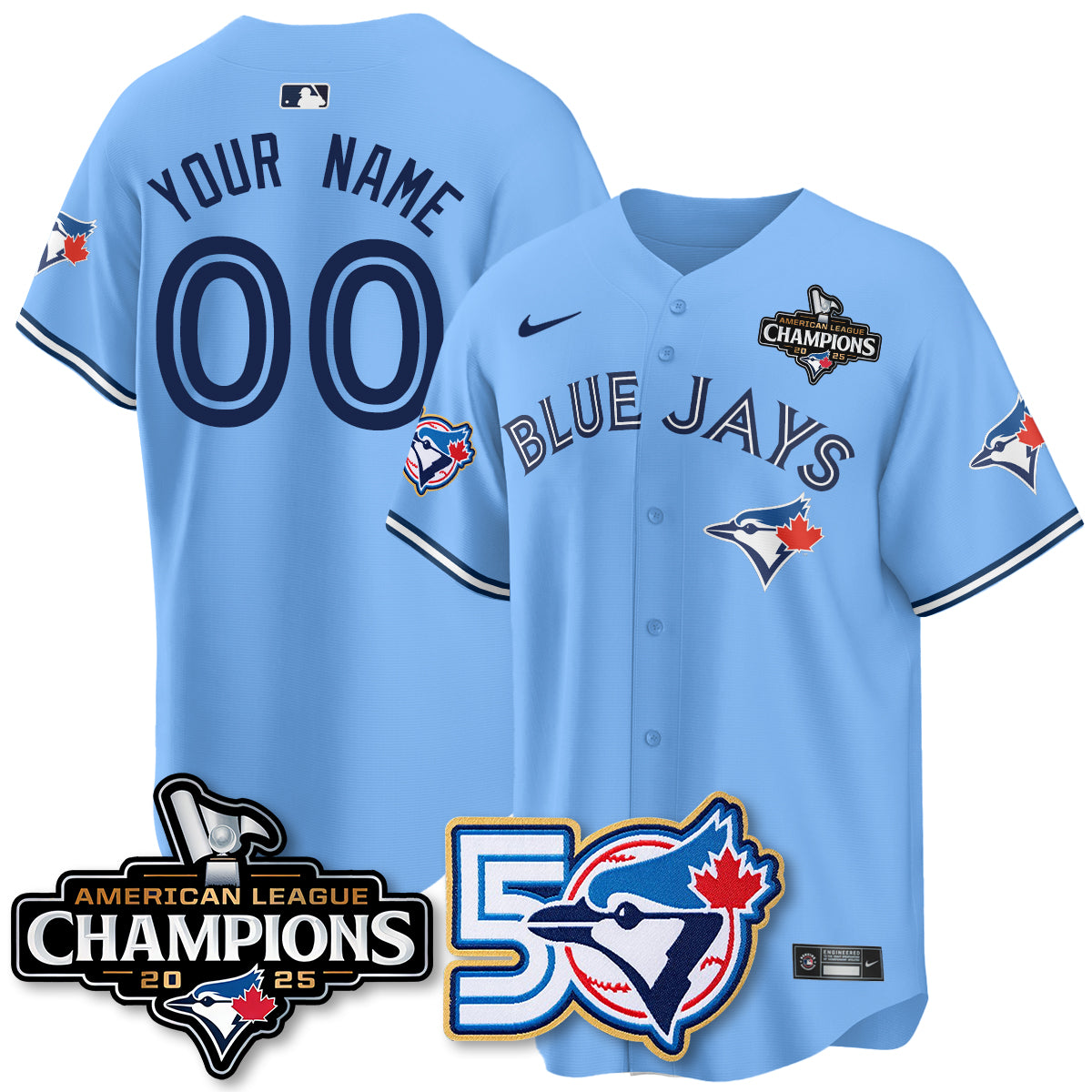 Custom TBJ 2025 American League Champions Vapor Limited Jersey - 50th Season - Stitched-NQD