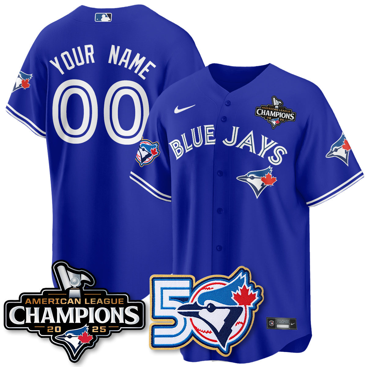 Custom TBJ 2025 American League Champions Vapor Limited Jersey - 50th Season - Stitched-NQD