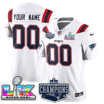 NE 2025 AFC Champions Vapor Limited Custom Jersey - All Stitched