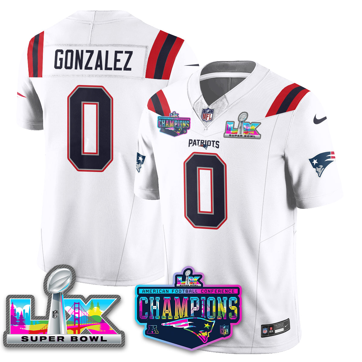 NE 2025 Vapor Jersey - AFC Champions Limited Patch - All Stitched