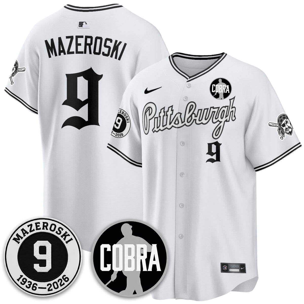 PIT Memories Vapor Limited Gothic Jersey - Bill Mazeroski Patch - All Stitched