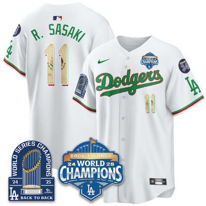 LAD Mexico World Series Champions Jersey - 9x Champs - All Stitched