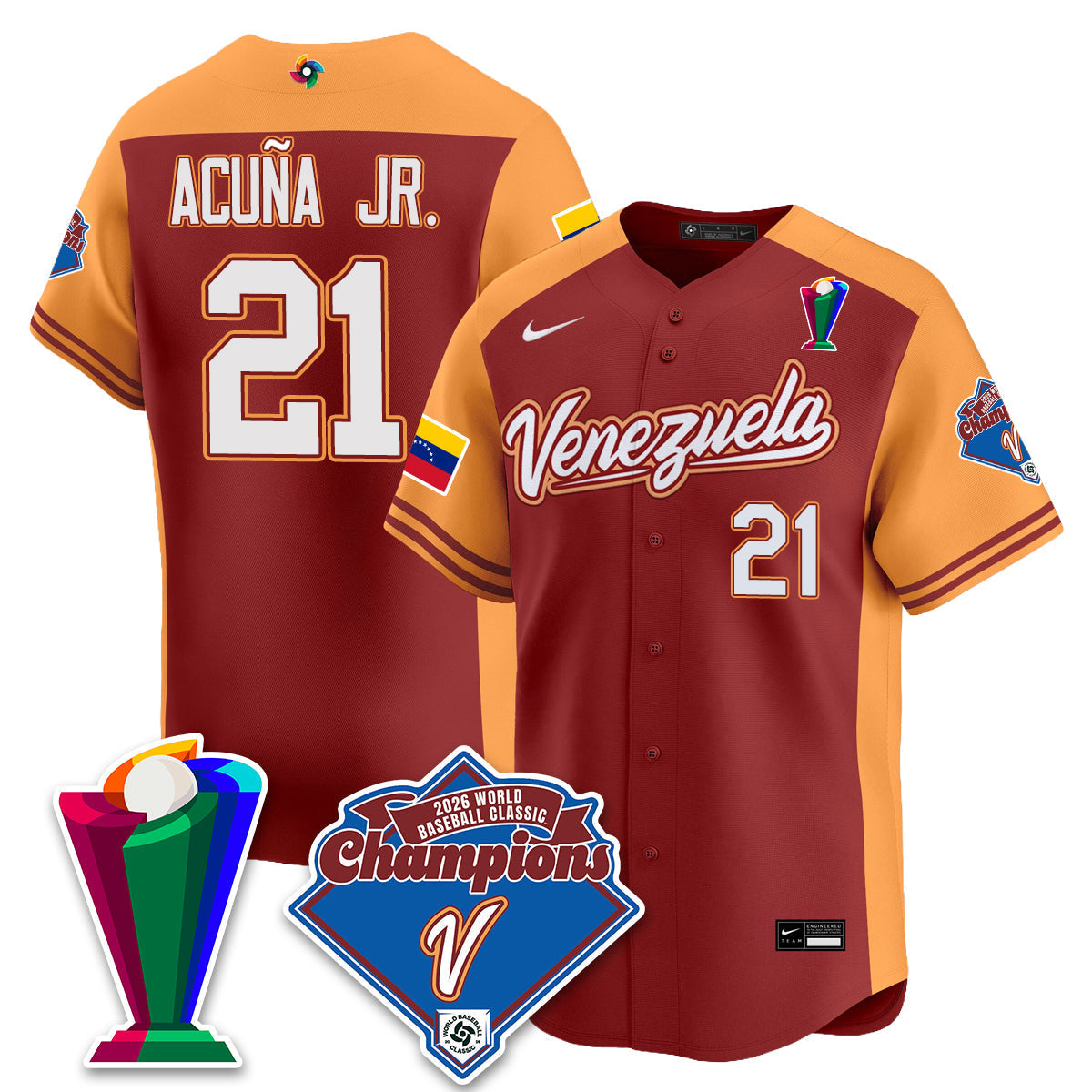 Venezuela Baseball 2026 World Baseball Classic Champions Limited Jersey - Stitched-NQD