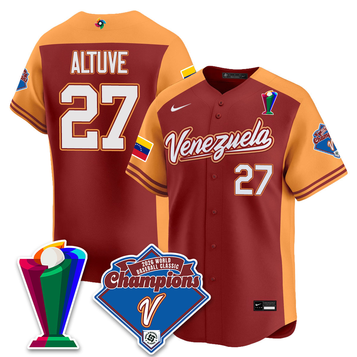 Venezuela Baseball 2026 World Baseball Classic Champions Limited Jersey - Stitched-NQD