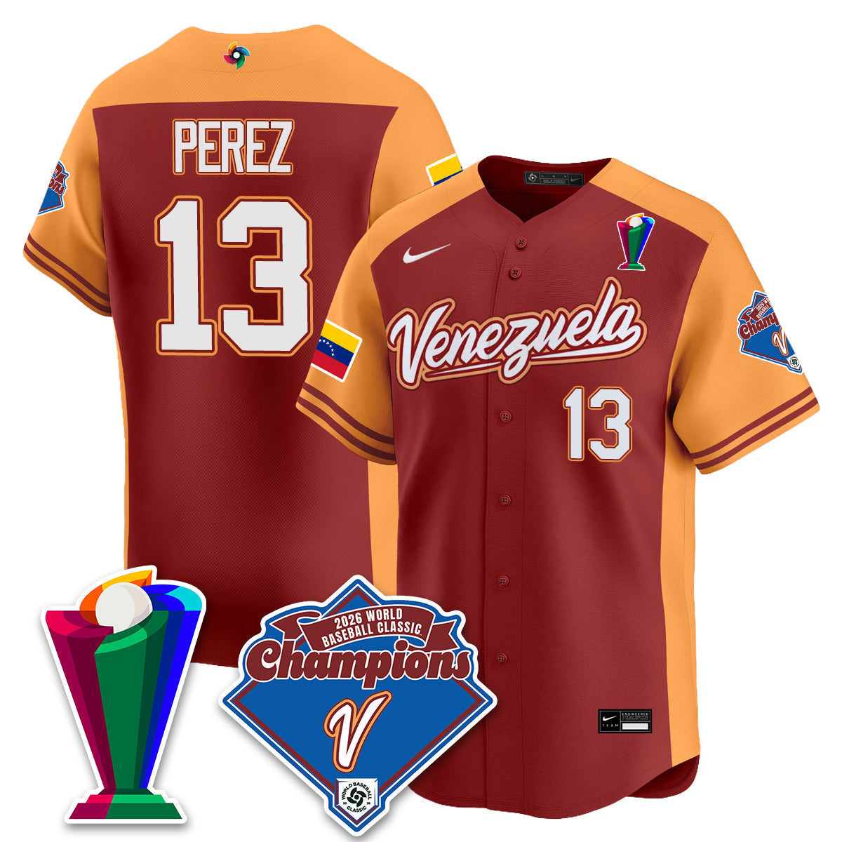 Venezuela Baseball 2026 World Baseball Classic Champions Limited Jersey - Stitched-NQD