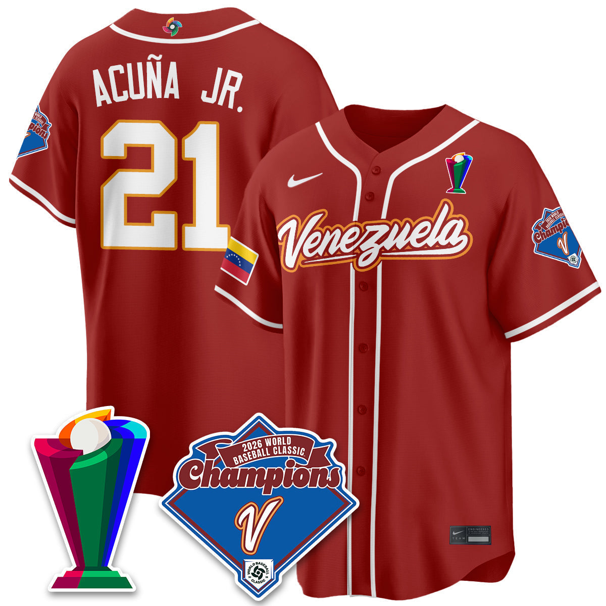 Venezuela Baseball 2026 World Baseball Classic Champions Limited Jersey - Stitched-NQD