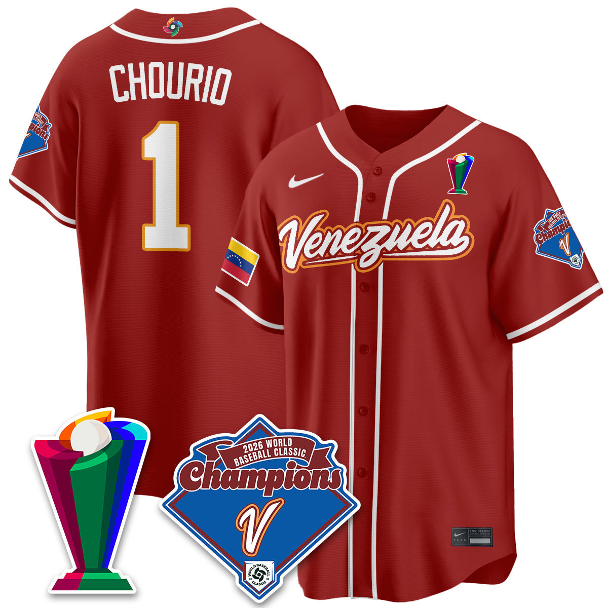 Venezuela Baseball 2026 World Baseball Classic Champions Limited Jersey - Stitched-NQD