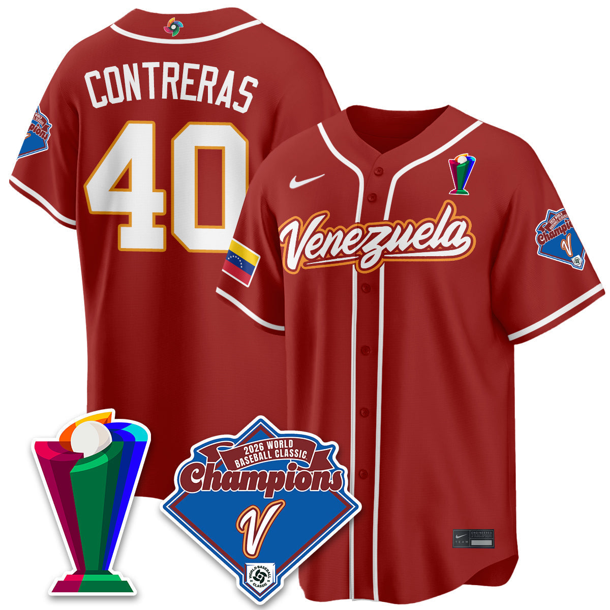 Venezuela Baseball 2026 World Baseball Classic Champions Limited Jersey - Stitched-NQD