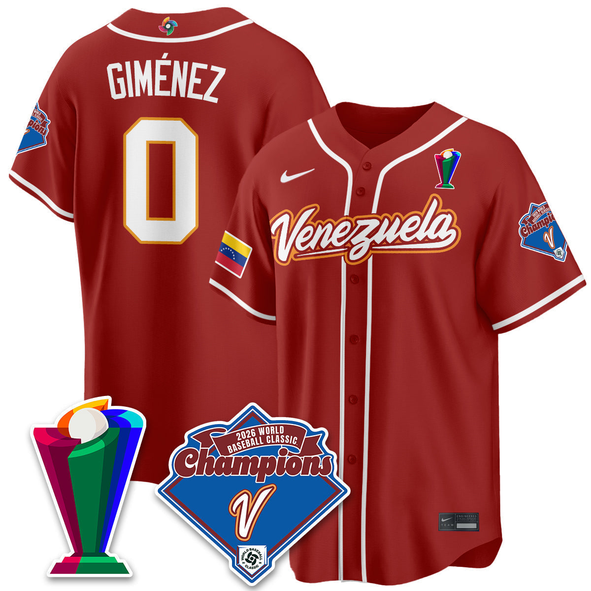 Venezuela Baseball 2026 World Baseball Classic Champions Limited Jersey - Stitched-NQD