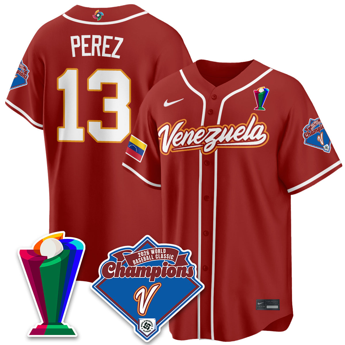 Venezuela Baseball 2026 World Baseball Classic Champions Limited Jersey - Stitched-NQD