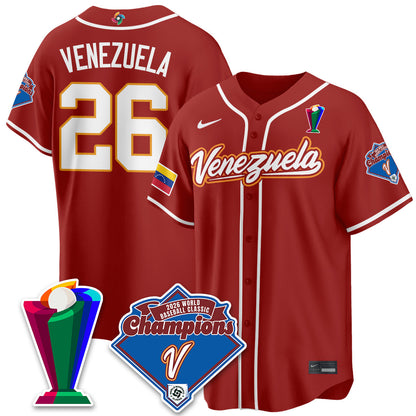 Venezuela Baseball 2026 World Baseball Classic Champions Limited Jersey - Stitched-NQD