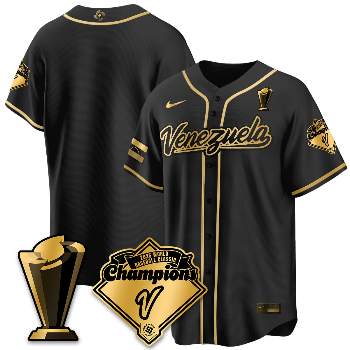 Venezuela Baseball 2026 World Baseball Classic Champions Limited Jersey - Stitched-NQD