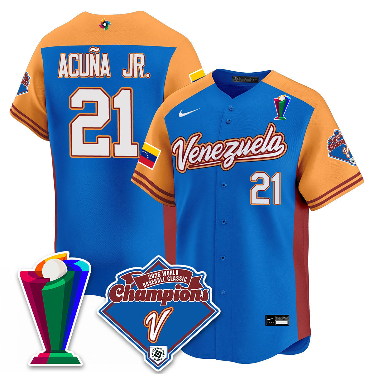 Venezuela Baseball 2026 World Baseball Classic Champions Limited Jersey - Stitched-NQD