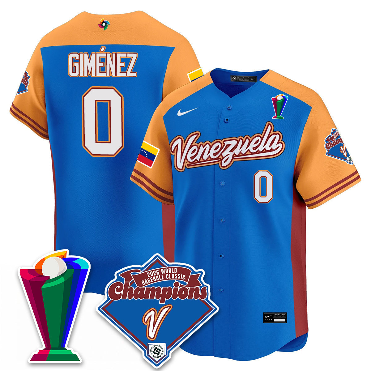 Venezuela Baseball 2026 World Baseball Classic Champions Limited Jersey - Stitched-NQD