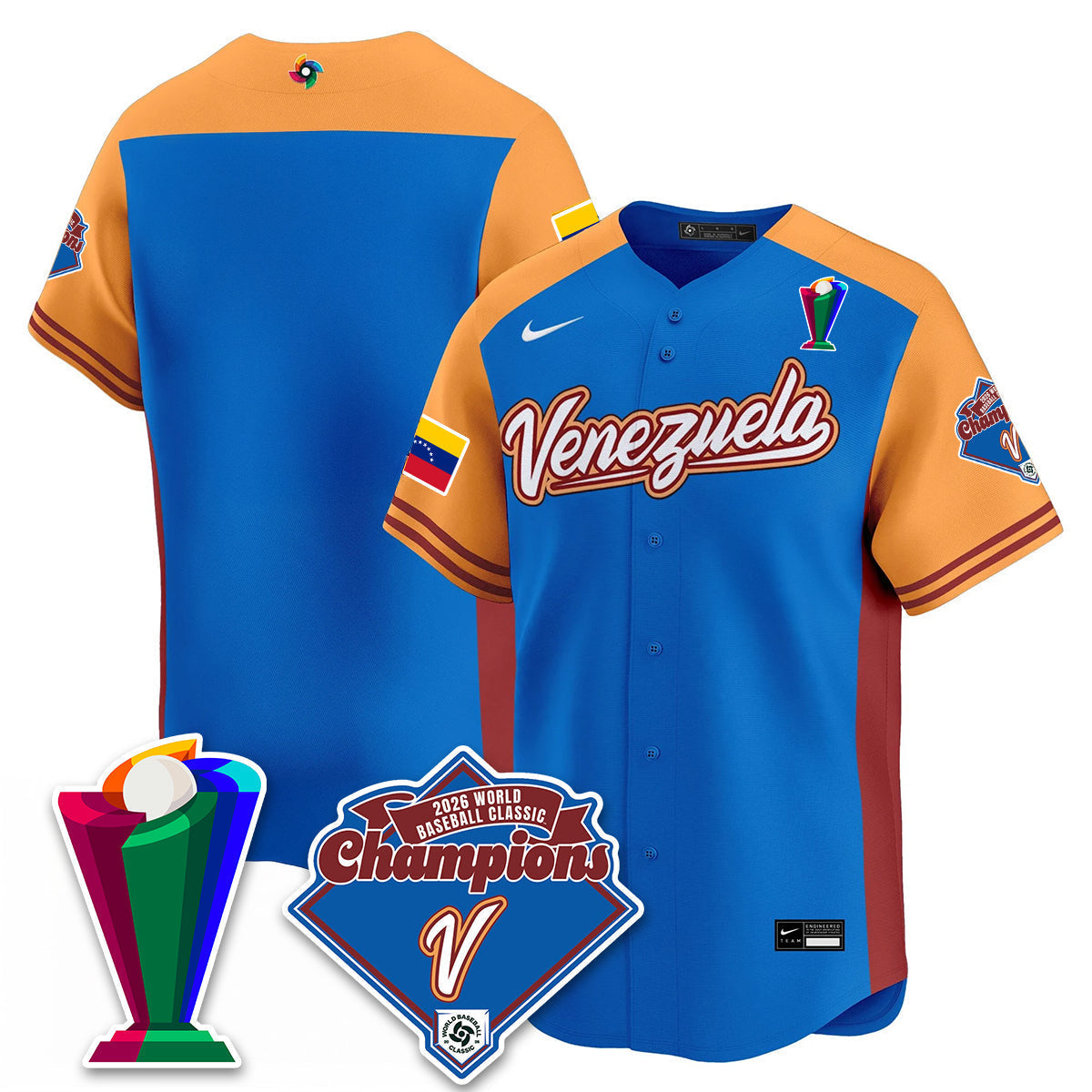 Venezuela Baseball 2026 World Baseball Classic Champions Limited Jersey - Stitched-NQD