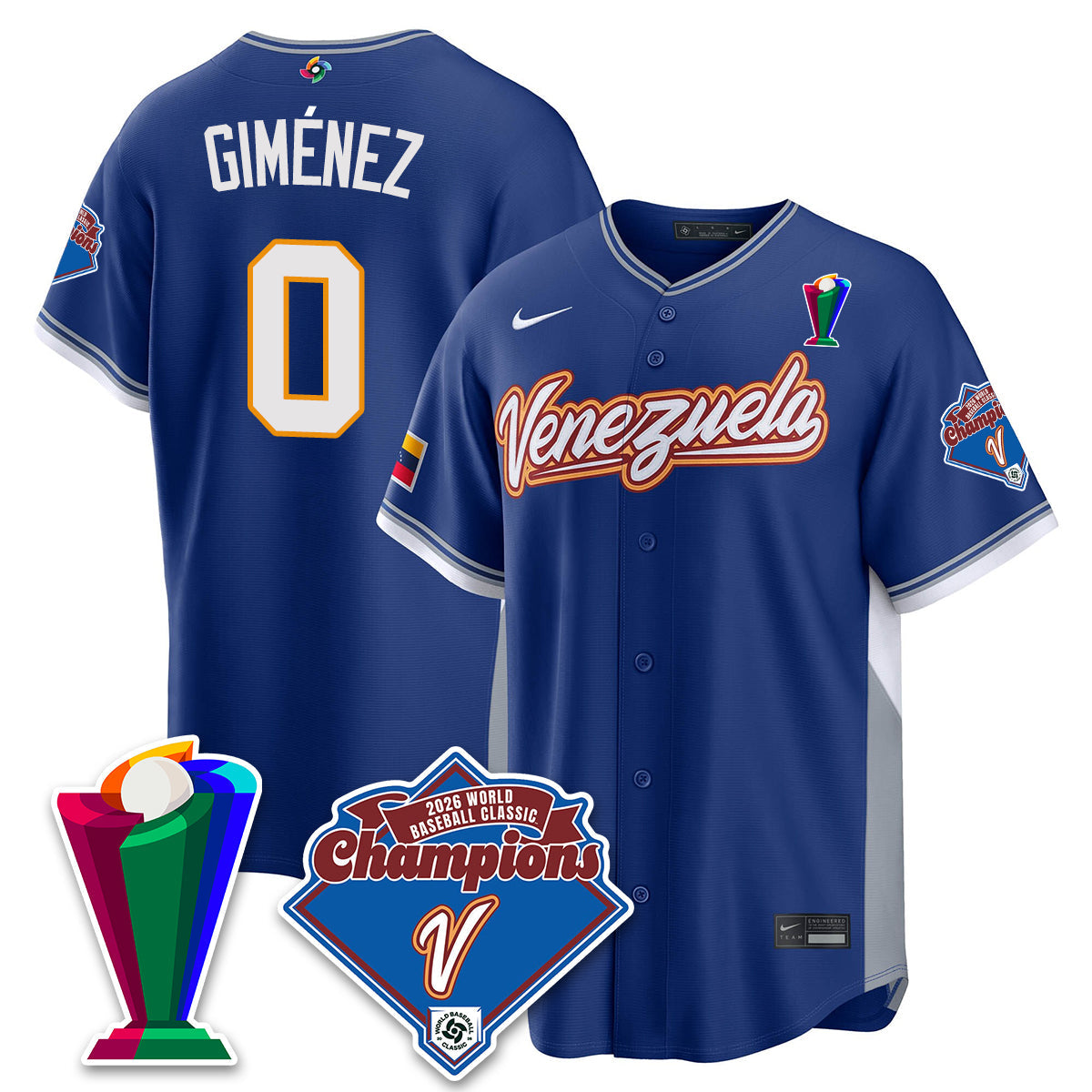 Venezuela Baseball 2026 World Baseball Classic Champions Limited Jersey - Stitched-NQD
