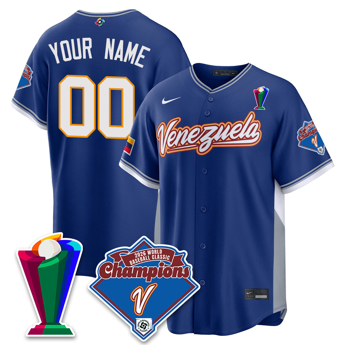 Venezuela Baseball 2026 World Baseball Classic Champions Limited Custom Jersey - Stitched-NQD