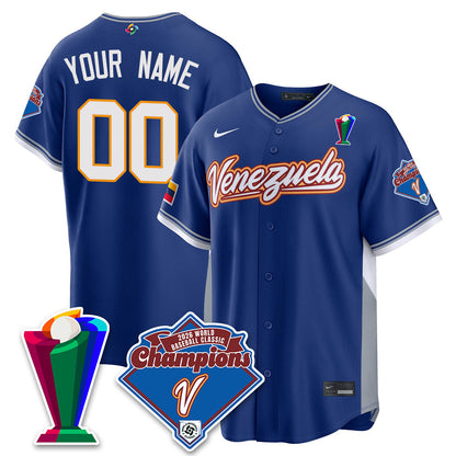 Venezuela Baseball 2026 World Baseball Classic Champions Limited Custom Jersey - Stitched-NQD