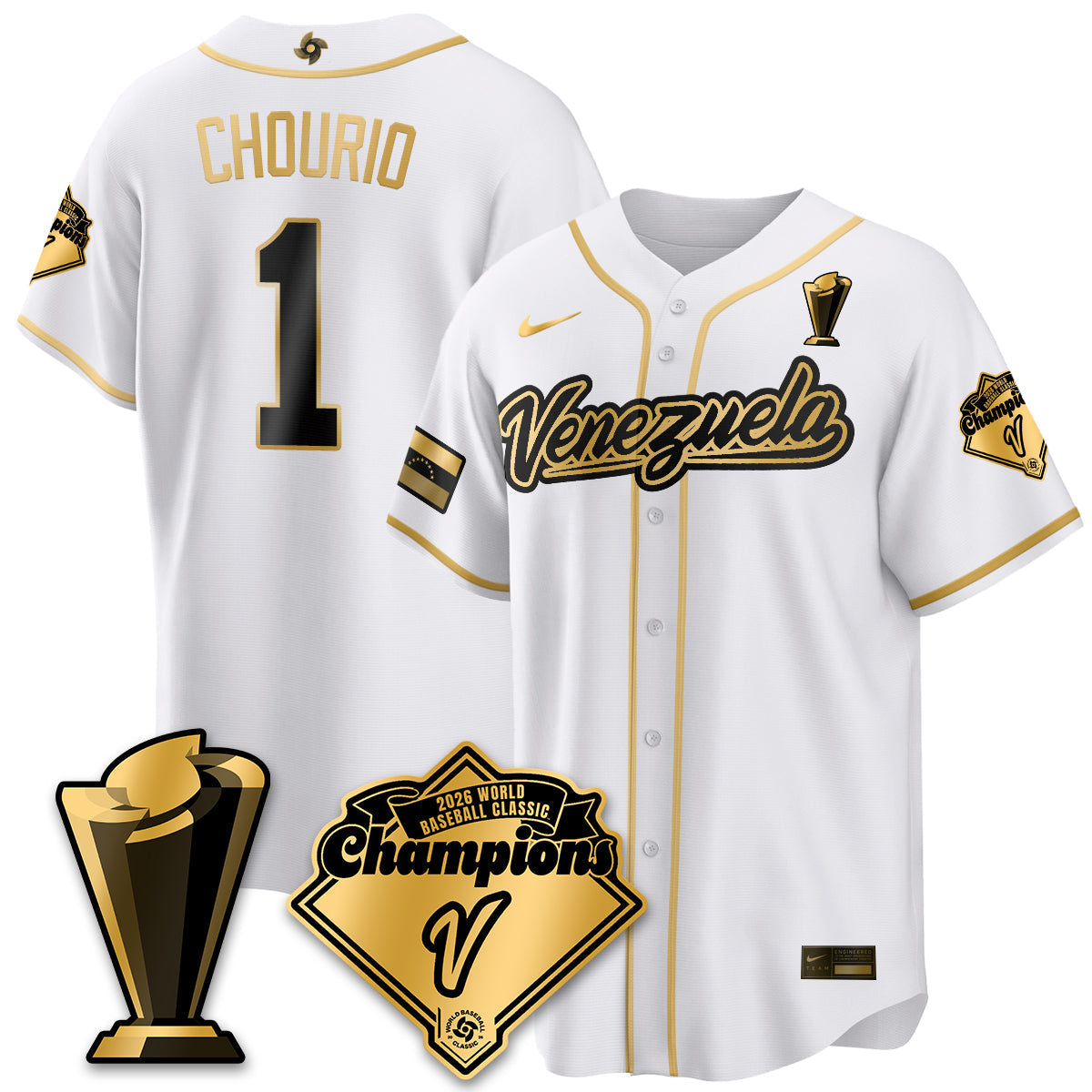 Venezuela Baseball 2026 World Baseball Classic Champions Limited Jersey - Stitched-NQD