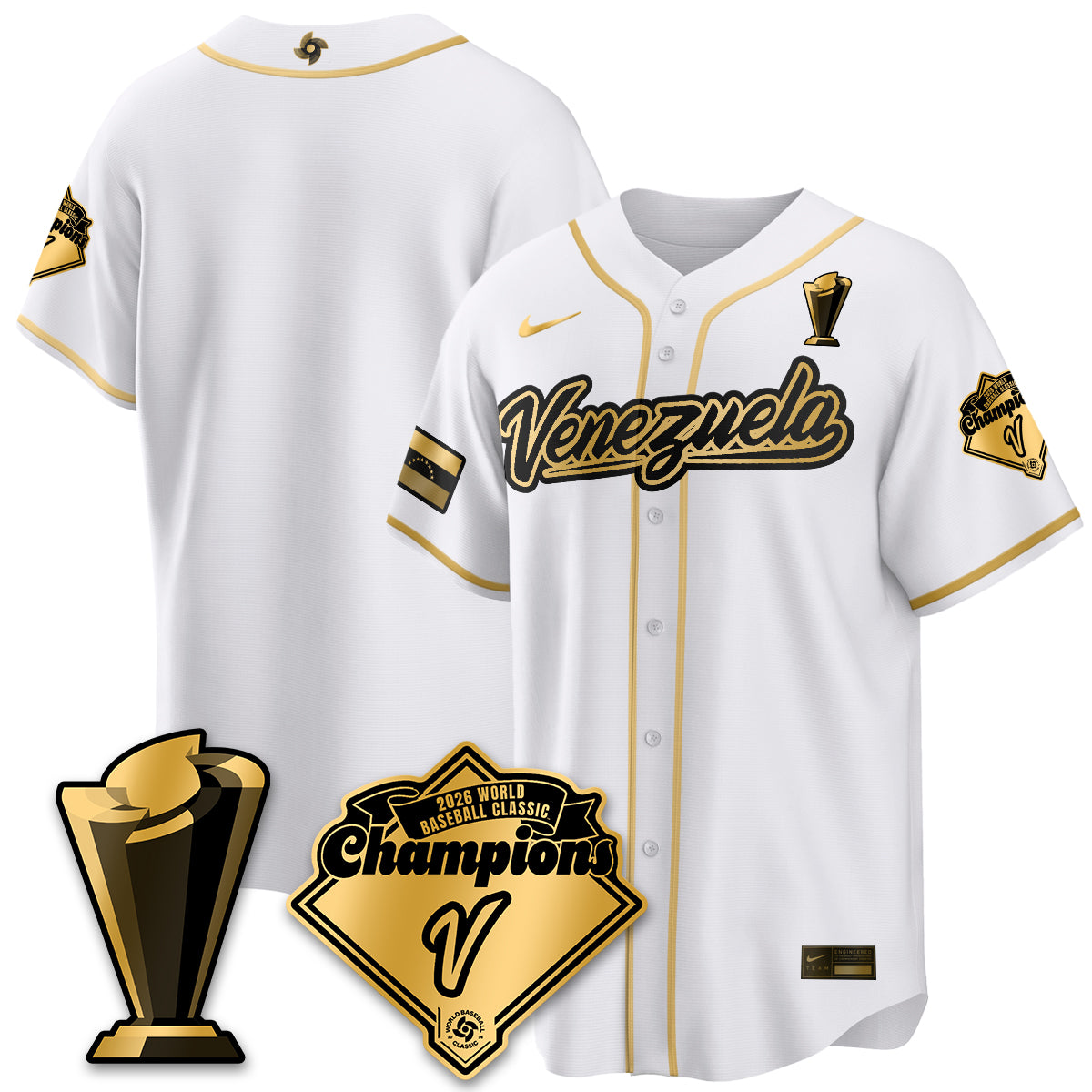 Venezuela Baseball 2026 World Baseball Classic Champions Limited Jersey - Stitched-NQD