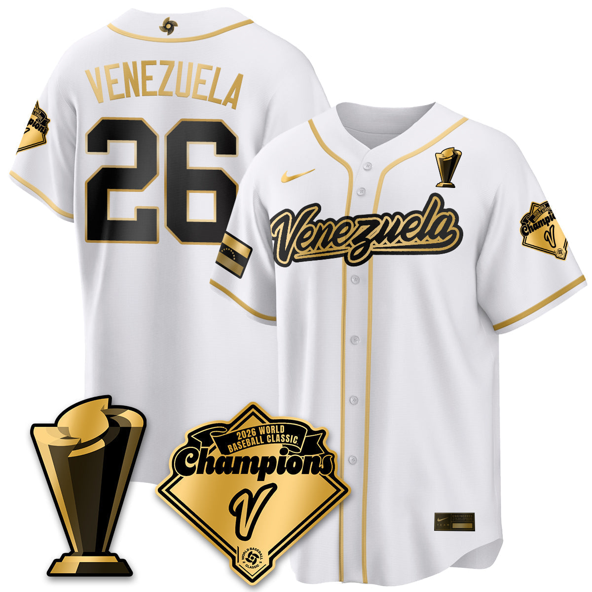 Venezuela Baseball 2026 World Baseball Classic Champions Limited Jersey - Stitched-NQD