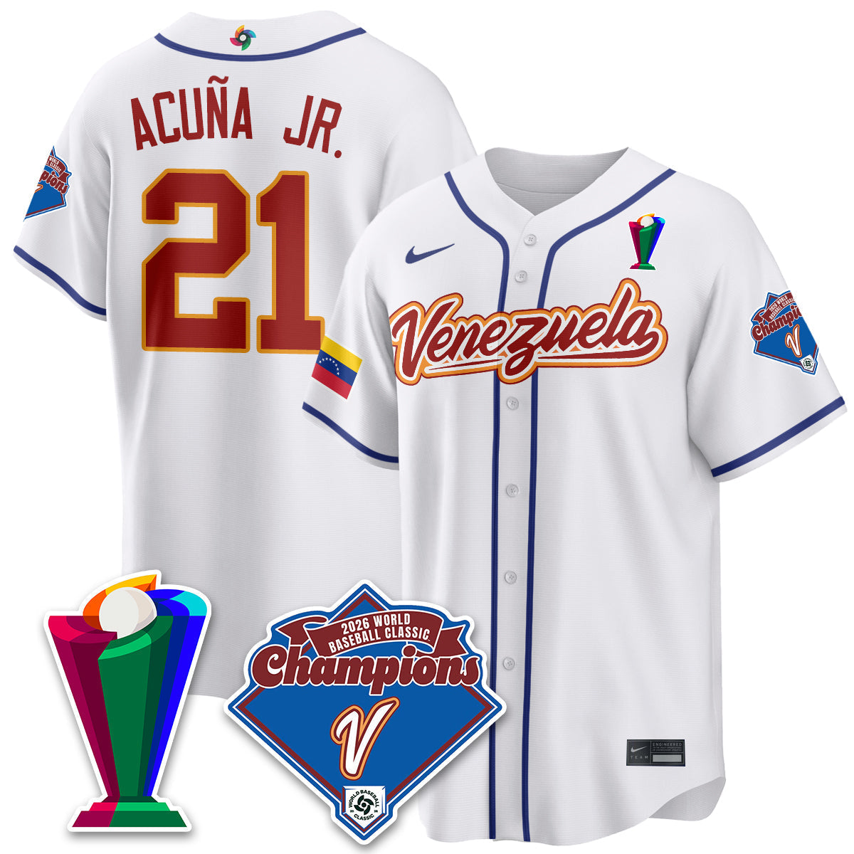 Venezuela Baseball 2026 World Baseball Classic Champions Limited Jersey - Stitched-NQD