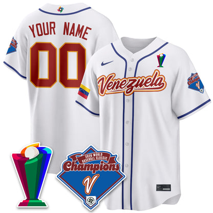 Venezuela Baseball 2026 World Baseball Classic Champions Limited Custom Jersey - Stitched-NQD