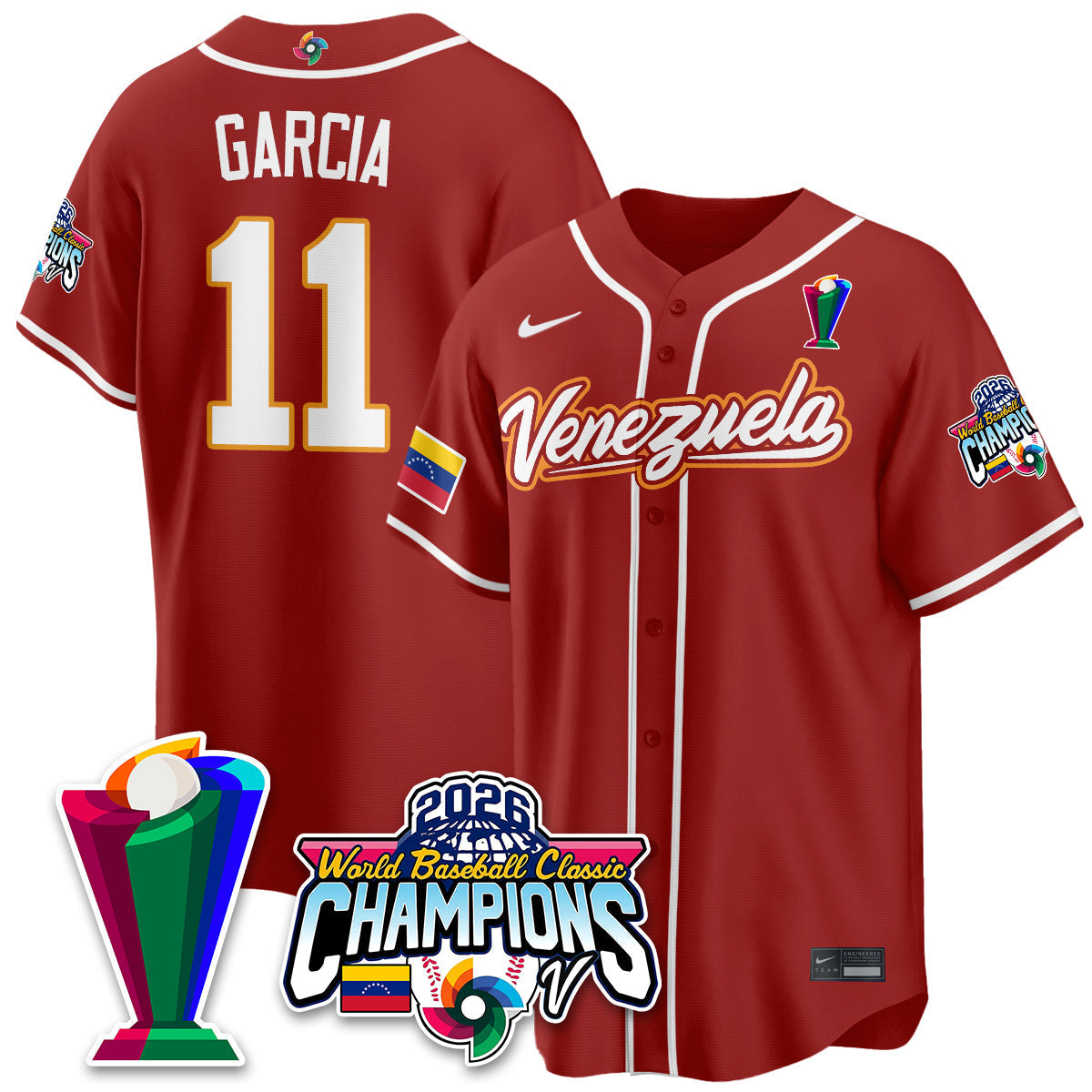 Venezuela Baseball 2026 World Baseball Classic Champions Limited Jersey V2 - Stitched-NQD