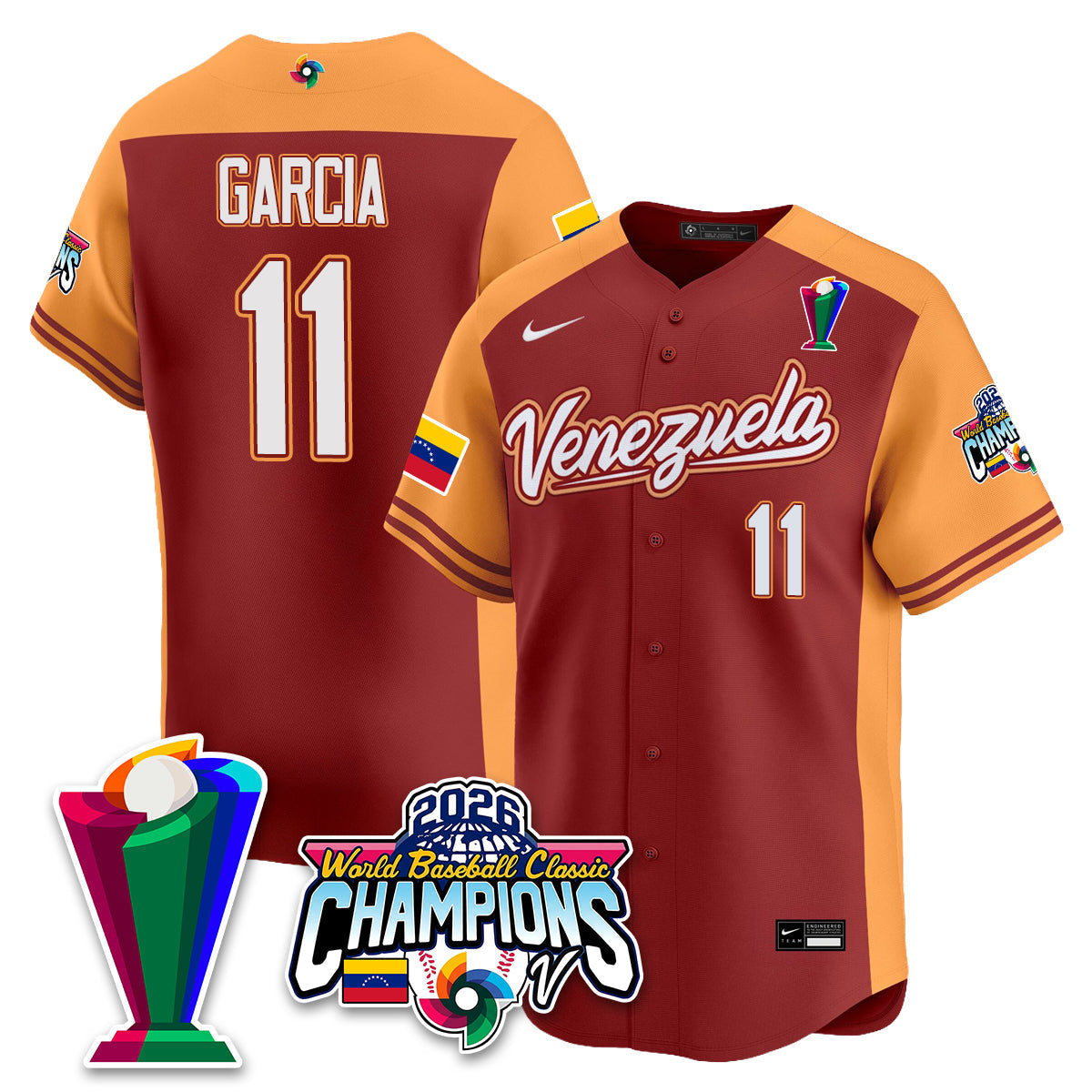 Venezuela Baseball 2026 World Baseball Classic Champions Limited Jersey V2 - Stitched-NQD
