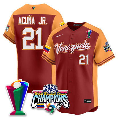 Venezuela Baseball 2026 World Baseball Classic Champions Limited Jersey V2 - Stitched-NQD