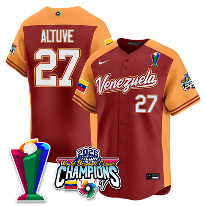 Venezuela Baseball 2026 World Baseball Classic Champions Limited Jersey V2 - Stitched-NQD