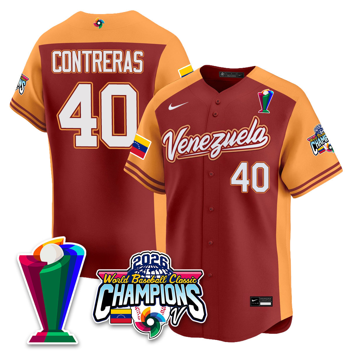 Venezuela Baseball 2026 World Baseball Classic Champions Limited Jersey V2 - Stitched-NQD