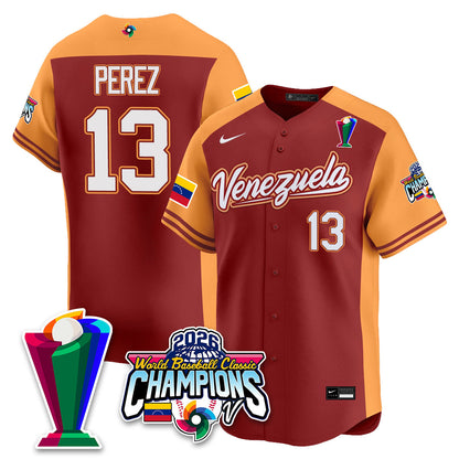 Venezuela Baseball 2026 World Baseball Classic Champions Limited Jersey V2 - Stitched-NQD