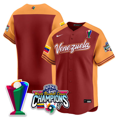 Venezuela Baseball 2026 World Baseball Classic Champions Limited Jersey V2 - Stitched-NQD