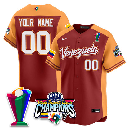 Venezuela Baseball 2026 World Baseball Classic Champions Limited Jersey V2 - Stitched-NQD