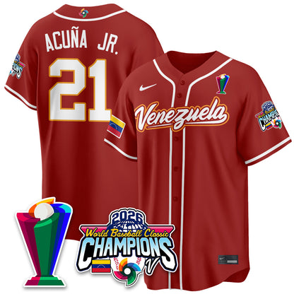 Venezuela Baseball 2026 World Baseball Classic Champions Limited Jersey V2 - Stitched-NQD