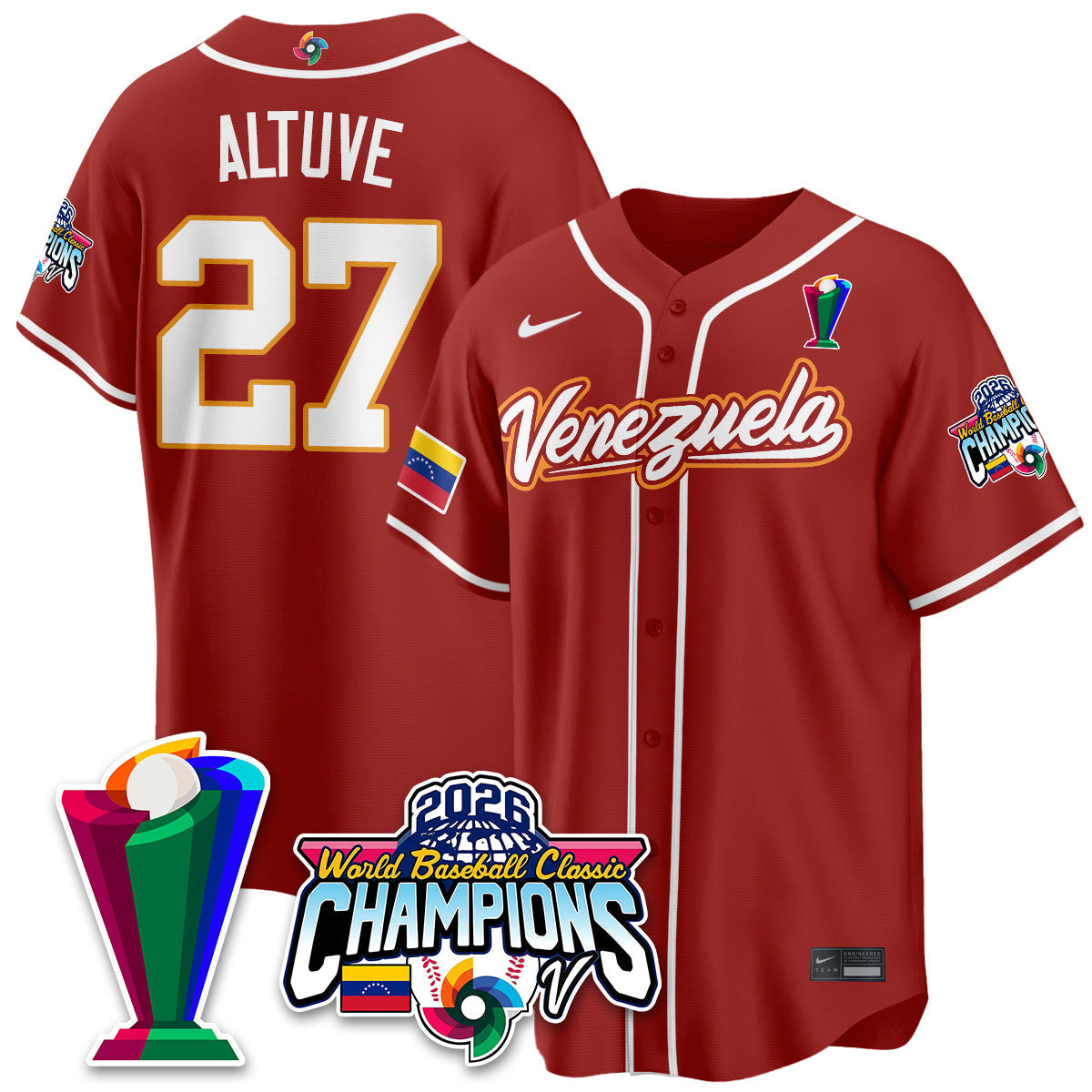 Venezuela Baseball 2026 World Baseball Classic Champions Limited Jersey V2 - Stitched-NQD
