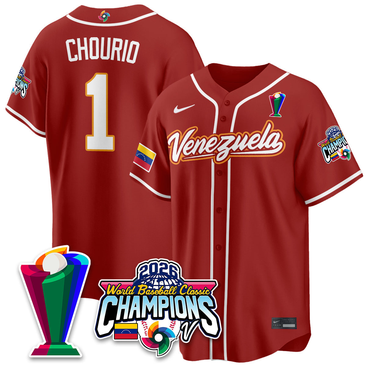 Venezuela Baseball 2026 World Baseball Classic Champions Limited Jersey V2 - Stitched-NQD