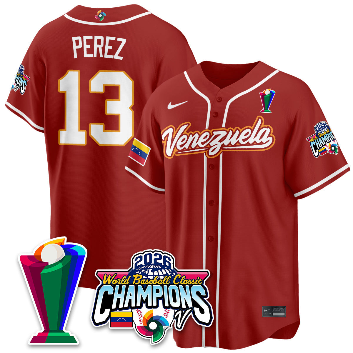 Venezuela Baseball 2026 World Baseball Classic Champions Limited Jersey V2 - Stitched-NQD