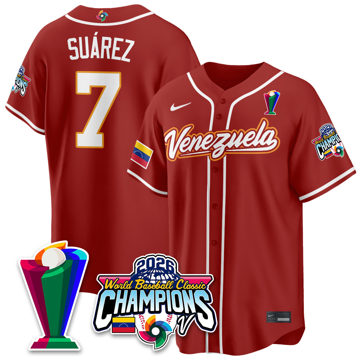 Venezuela Baseball 2026 World Baseball Classic Champions Limited Jersey V2 - Stitched-NQD