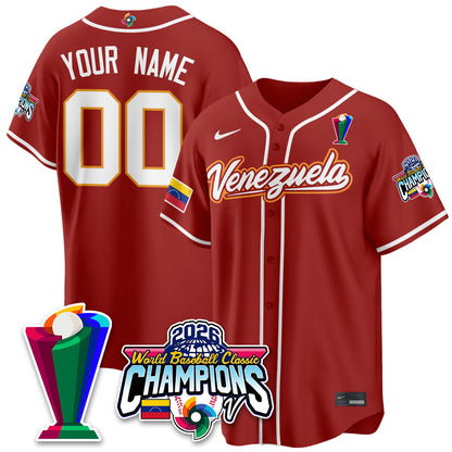 Venezuela Baseball 2026 World Baseball Classic Champions Limited Jersey V2 - Stitched-NQD