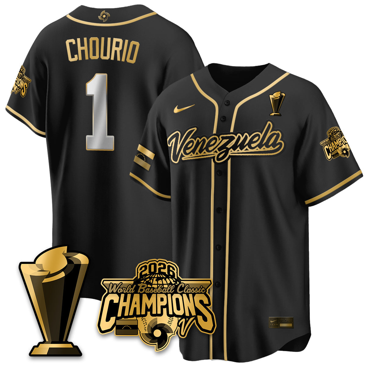 Venezuela Baseball 2026 World Baseball Classic Champions Limited Jersey V2 - Stitched-NQD