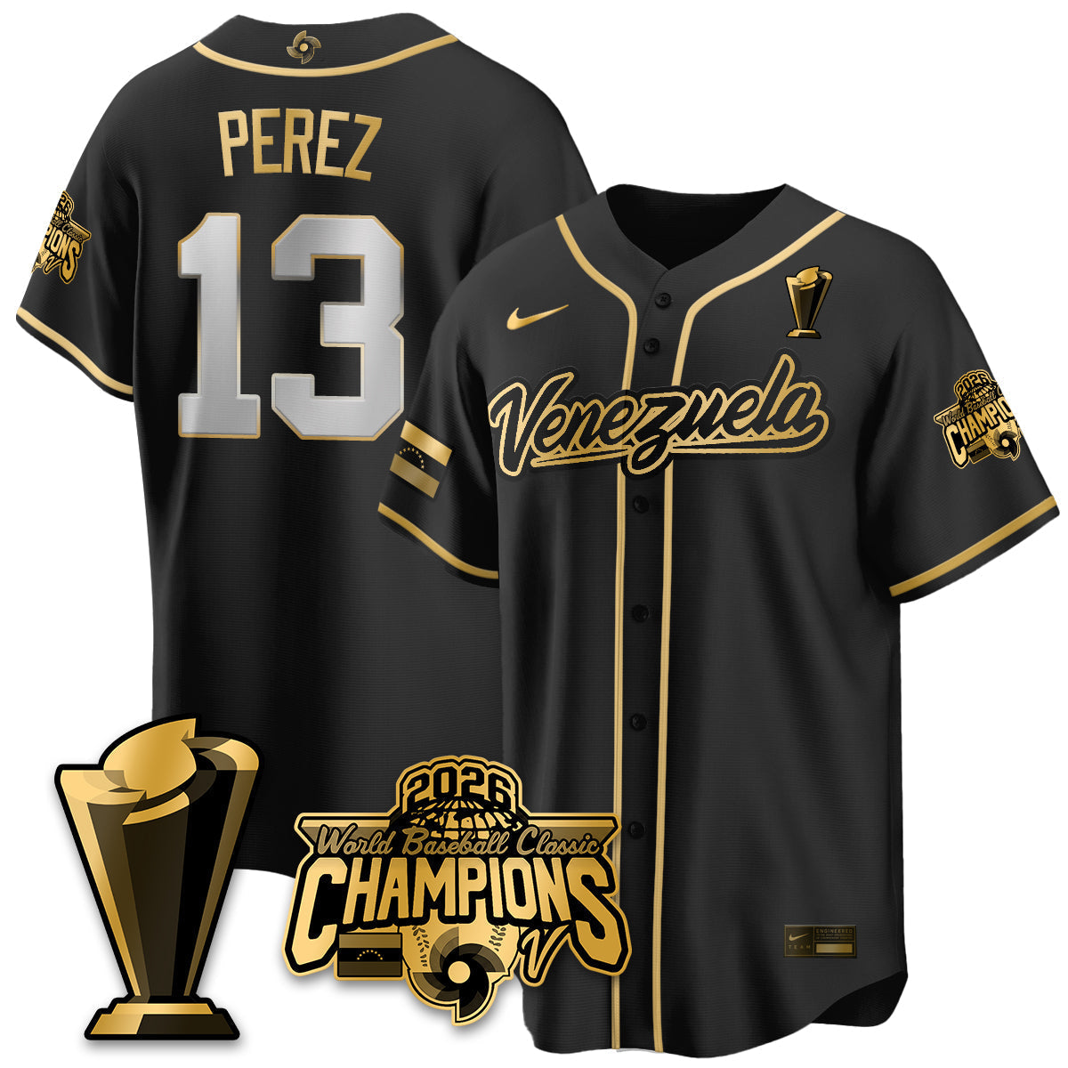 Venezuela Baseball 2026 World Baseball Classic Champions Limited Jersey V2 - Stitched-NQD