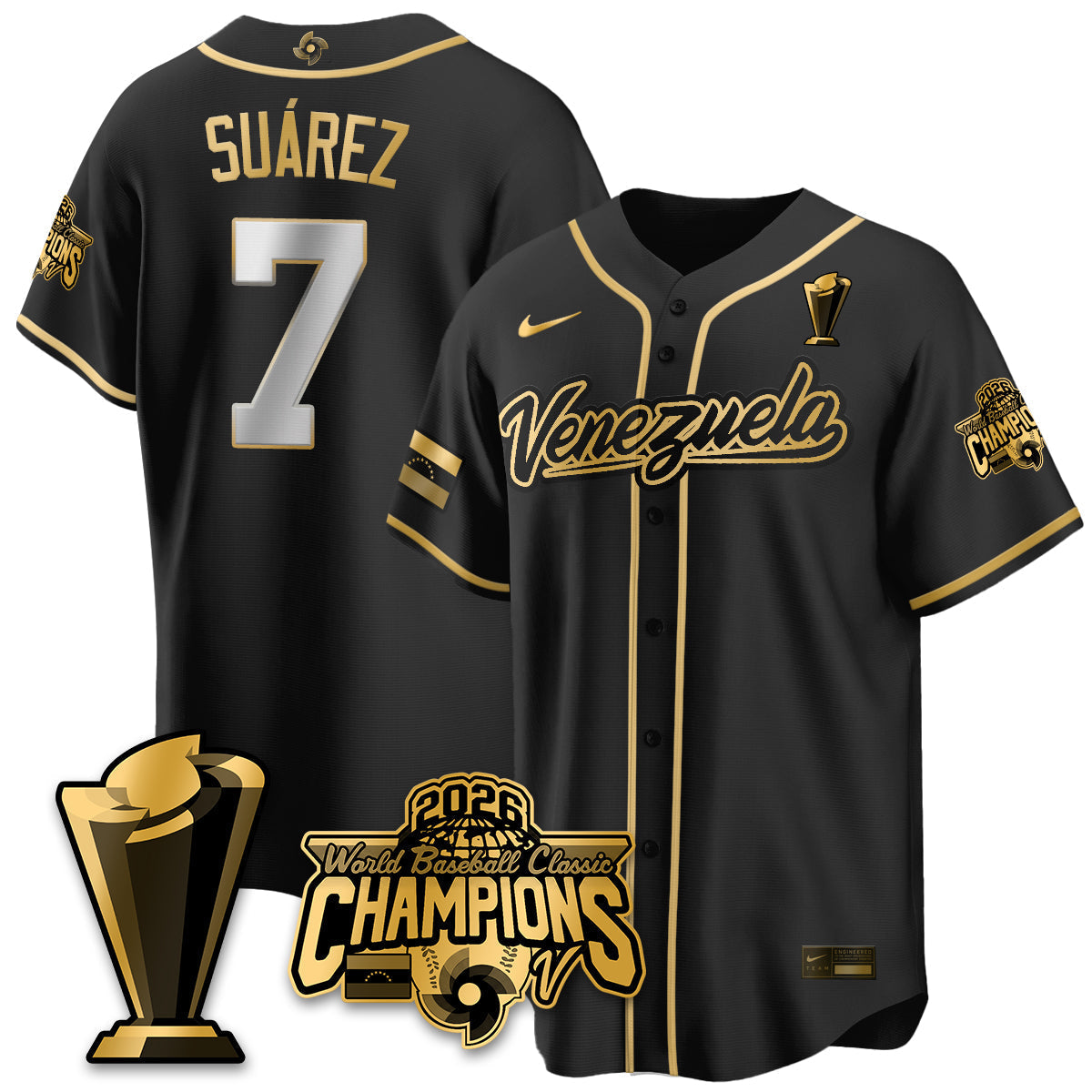 Venezuela Baseball 2026 World Baseball Classic Champions Limited Jersey V2 - Stitched-NQD